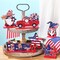 6-Piece Patriotic Table Decor, Wooden Gnome, Freedom Truck & 4th of July Signs with Base
